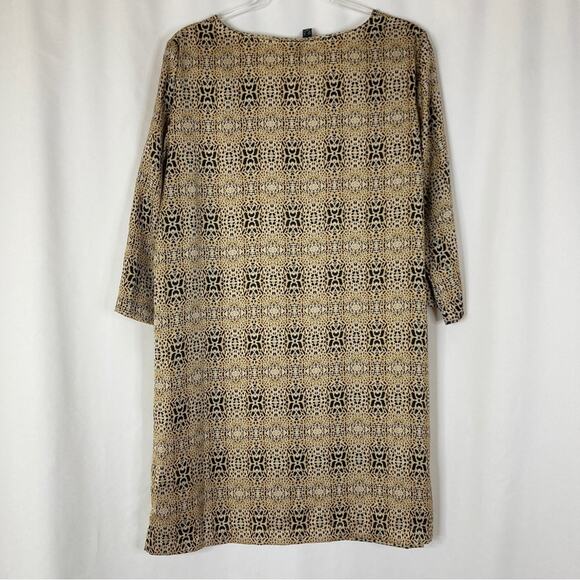 MANGO | Cheetah Print Kibuka Dress V-Neck Tan Black Polyester NWT Womens 10 - Picture 6 of 6